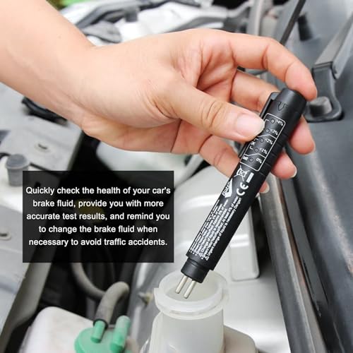 Image of Brake Fluid Liquid Tester Pen, DOT 3 DOT 4 DOT 5.1 Brake Diagnostic Testing Pen Tool, Brake Fluid Liquid Oil Analyzer with 5 LED Indicators, Universal Car Accessories (1 PCS)