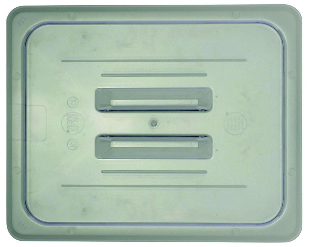 Half-Size Clear Polycarbonate Solid Food Pan Cover w/Handle - 12 4/5"L x 10 3/7"W by HUBERT – Polycarbonate, Clear, Model 107011