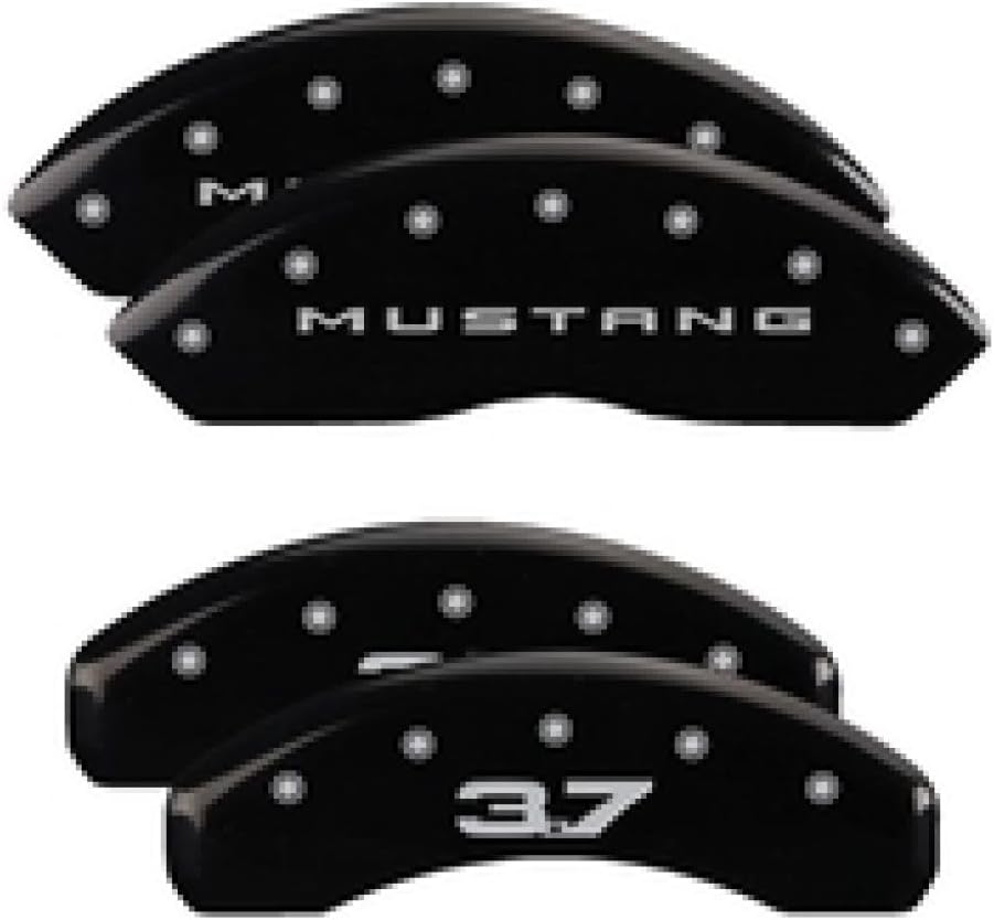 MGP Caliper Covers 10204SMB2RD Red Powder Coat Finish '2015/Mustang-EngravedRear' Engraved Caliper Cover with Silver Characters, (Set of 4)
