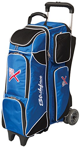 KR Strikeforce Royal Flush 4X4 Roller Bowling Bag, Royal/Black