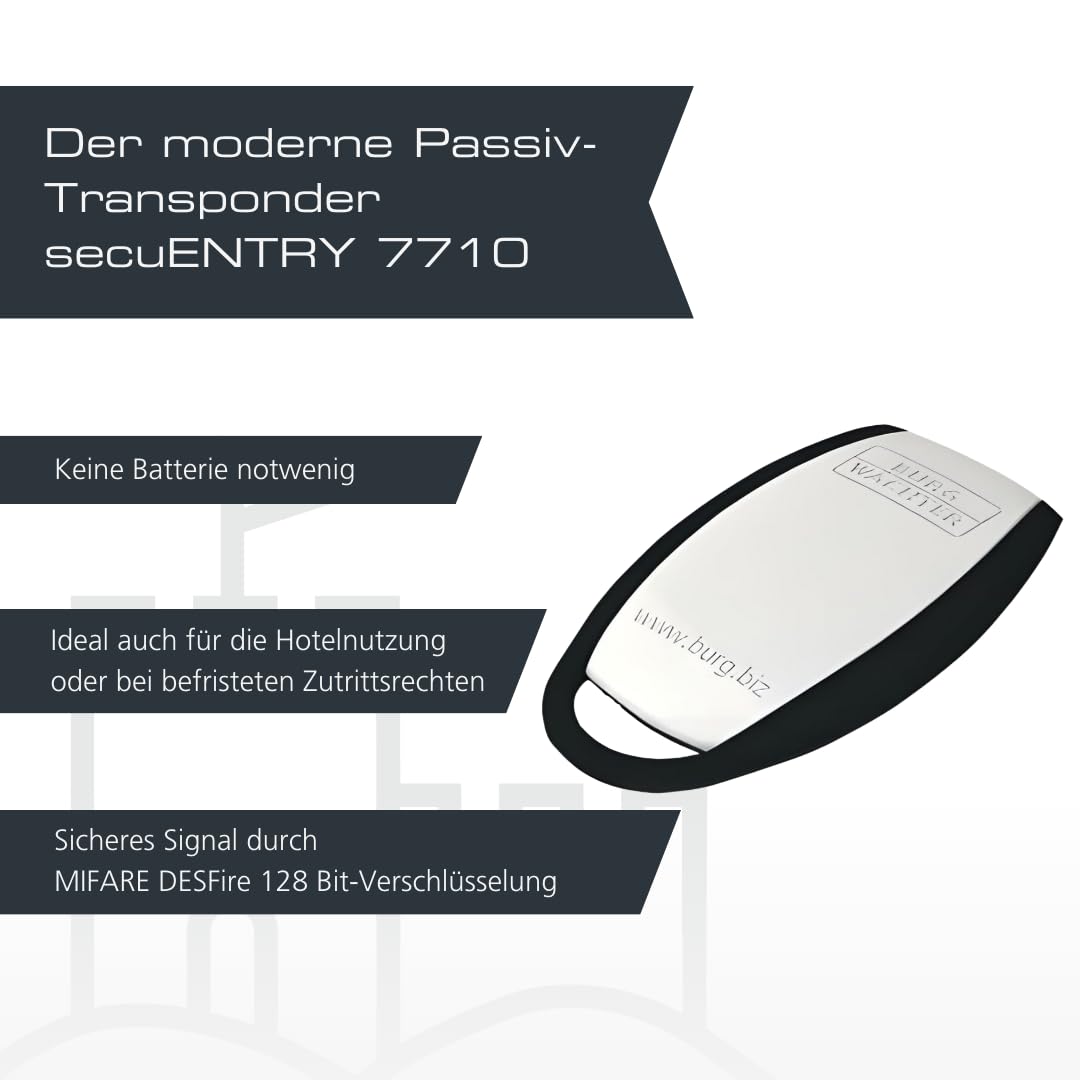 BURG-WÄCHTER Elektronisches Türschloss inkl. Funkschlüssel, Set aus Türzylinder und RFID-Türöffner, Türöffnung per App, Fingerabdruck, PIN oder Funk, secuENTRY pro 7000 und ENTRY 7710 RFID