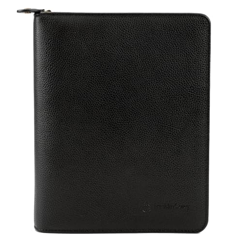 FranklinCovey - Tyler Ring-Bound Binder for FranklinCovey Planners | Leather - Zipper Binder (Classic, Black)