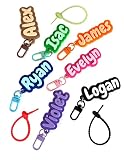 Custom Name Tag Keychain – Personalized Backpack Tag | Luggage Label | Lunch Bag ID Tag – Durable 3D Name Label for Kids School Travel Gift(Purple)
