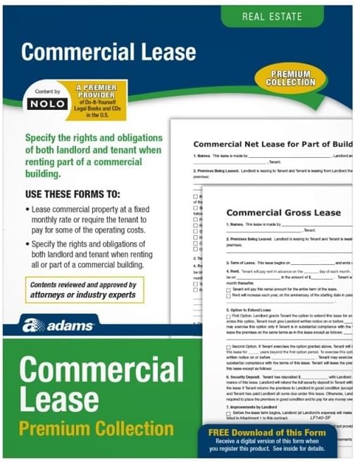 Adams Commercial Lease, Forms and Instructions (LF140),White