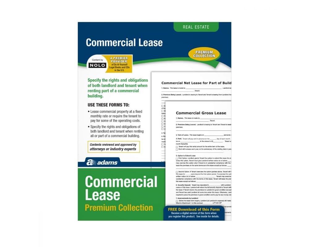Adams Commercial Lease, Forms and Instructions (LF140),White