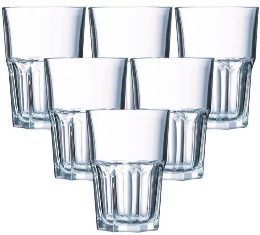 Blinkmax Fruit Juice Glass 310ml | Set of 6 Pieces | KTY5006 | LowBall/Whiskey Glass Set of 6 Used for Drinks Water/Juice
