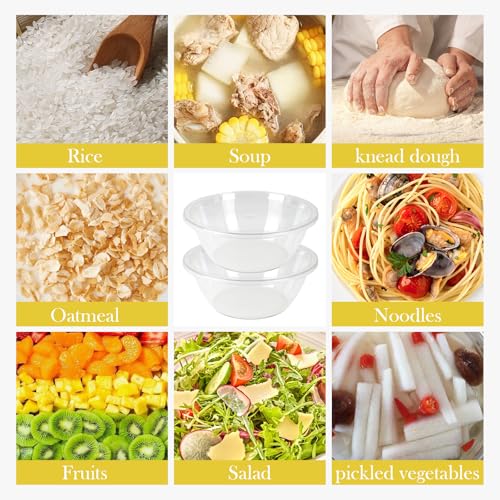 2 pack bowl plástico grande con tapa 5 cuartos transparente miniatura 6