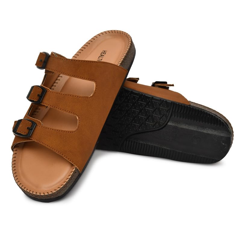 Image of HEALTH FIT Comfortable & LightWeight | Fashionable & Everyday Stylish & Durable Design Slip-on Style Flip Flops for Gents 3075