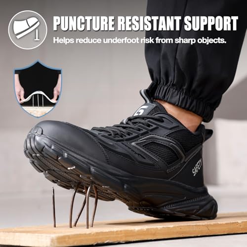 Image of Steel Toe Work Shoes for Men Lightweight Warehouse Safety Sneakers