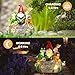 Afirst Solar Garden Outdoor Statues Solar Lawn Decor Frog Rabbit Gnome Reading on Welcome Statue Outdoor Figurines with Solar Lights for Patio Balcony Yard Ornament Outdoor Decor Gift