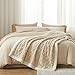 YYTCOZYY Cable Knit Sherpa Blanket – Reversible Soft Plush Throw Blanket for Couch Bed Sofa, Cozy Warm Fleece Blanket for All Seasons (Beige, 60