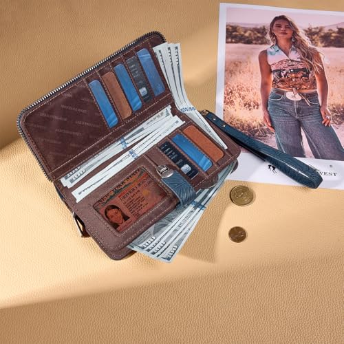 Montana West Large Bifold Wristlet Wallets for Women with ID Window - image 2