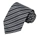 KissTies Men's Striped Tie Extra Long Necktie Wedding Party Gift (63'' XL),Grey