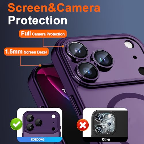 Image of Magnetic for iPhone 17 Pro Max Case, Shockproof Phone Cover, Purple