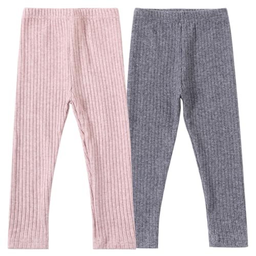 Toddler Little Girls Full Length Jersey Leggings Kids Stretchy Warm Footless Tights Pants 24Months-9Years
