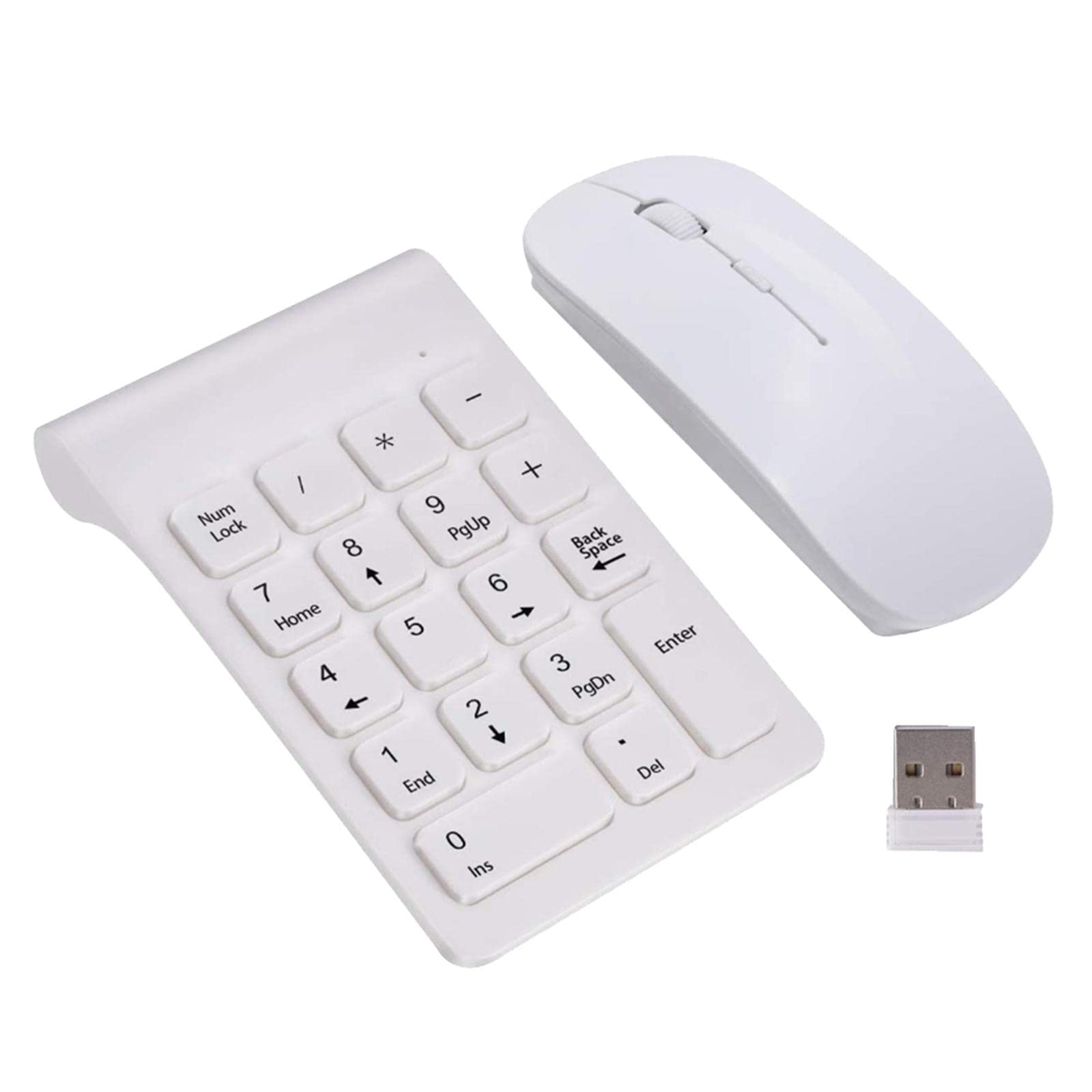 2.4G Numeric Keypad Wireless Keypad Extensions with Mouse for Laptop Desktop White-image-32
