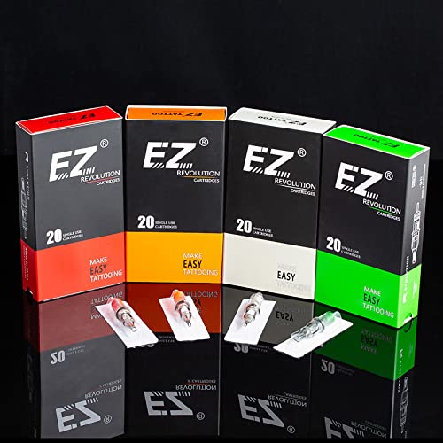 Eztat2 Tattoo Cartridge Needles Liner 5Rl, 20Pcs Disposable Revolution Standard Tattoo Needles Super Tight L-Taper With Membrane For Rotary Tattoo Pen Machine Supply #TOP6