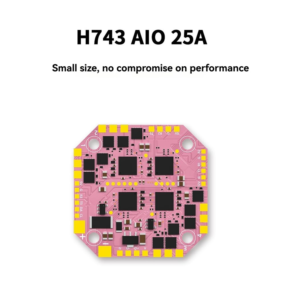 H743 AIO 25A 2-4S 25x25mm Flight Controller STM32H743 per Drone RC FPV Freestyle da 2-3 Pollici