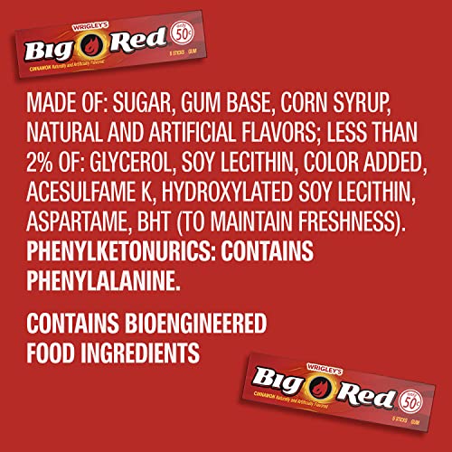 WRIGLEY'S BIG RED Cinnamon Chewing Gum Bulk Pack, 5 Sticks, 40 Count - image 7