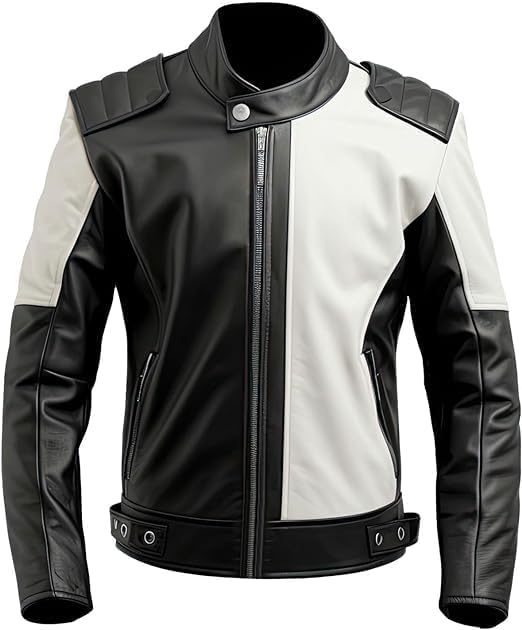 Men's Biker Multi Color Leather Jacket, Leather Biker Jacket for Men, Faux Leather Biker Bomber Jacket