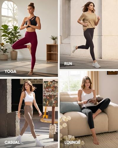 Image of ZOOSIXX High Waisted Leggings for Women Tummy Control Soft Workout Lounge Gym Pants