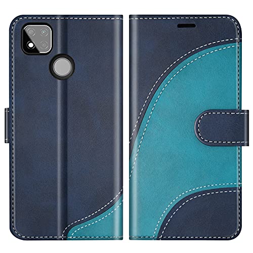 BoxTii Cover per Xiaomi Redmi 9C, Custodia in PU Pelle Portafoglio per Xiaomi Redmi 9C, Magnetica Cover a Libro con Slot per Schede, Blu