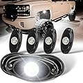YONEDA 4 Pods White Rock Lights 6000K Ultra Bright LED Underglow Lights IP68 Waterproof for Trucks SUV UTV ATV RZR Car Boats Pickup Motorcycle