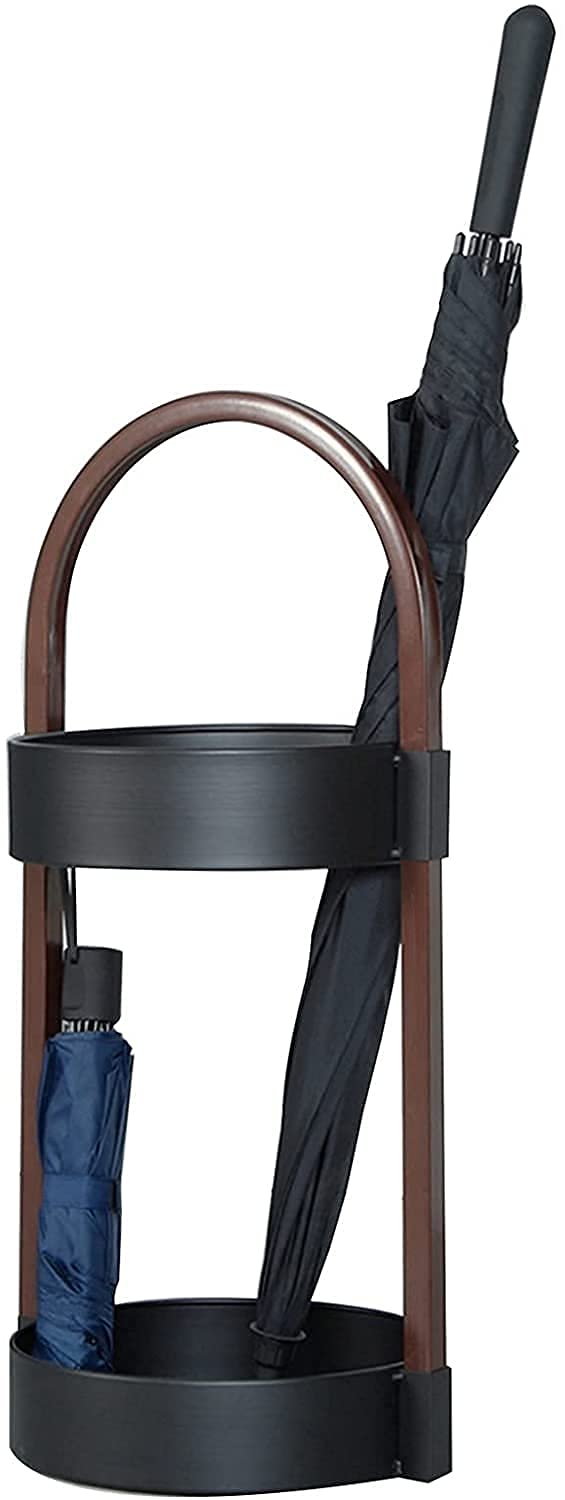 FCXWEVR Bronze Black Metal Wrought Iron Umbrella Stand Rack Cactus Design FloorStanding Umbrella Holder with 4 Hooks for Entryway Stylish Home Organization