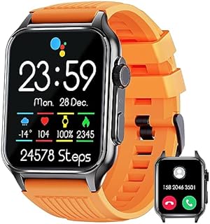 EIGIIS Smartwatch für Damen Herren mit Telefonfunktion 1,96" HD Fitness Tracker mit Herzfrequenz SpO2 Schlaf Monitor 100+ Sport Modus IP67 Wasserdicht Schrittzähler Smartwatch für iOS Android