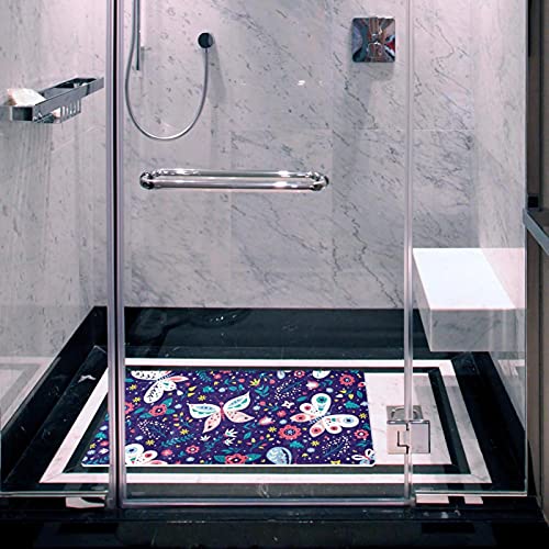 Tapis de bain antidérapant papillon abstrait 39x70 cm - 7