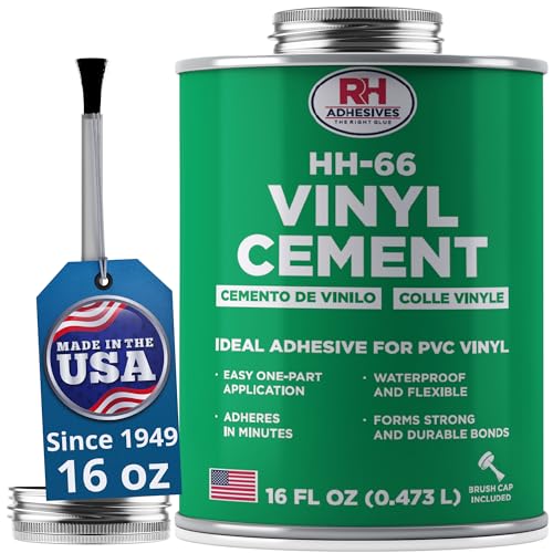 HH-66 Vinyl Cement, 16 oz. can - Vinyl Adhesive, Cement Glue, Repair Glue, Inflatables, Pool Liner, Tarps, Tents, Awnings, Mats, Covers, Waterproof, High Strength, Long Lasting, RH Adhesives