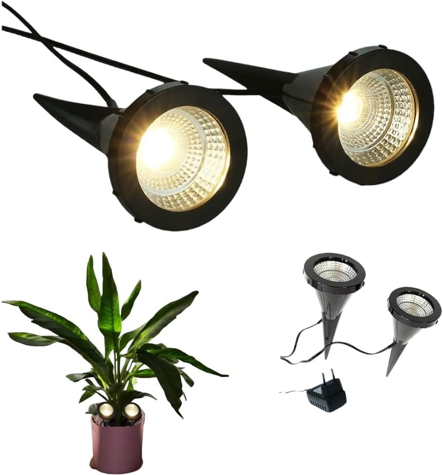 Dapo® 2x LEDPflanzenStrahler JASMIN Handschalter LEDSpotBlumen