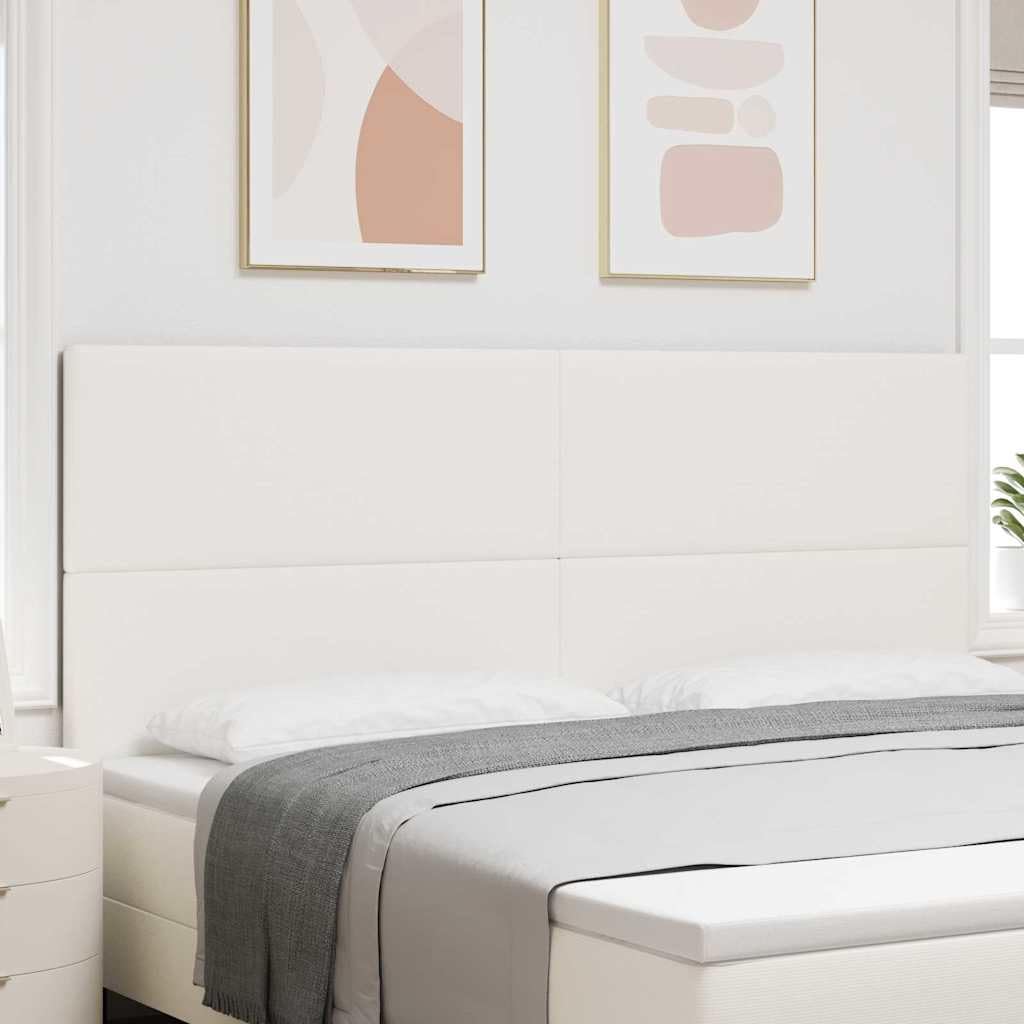 Cabecero crema 200 x 5 x 128 cm regulable en altura de pana y madera maciza de pino diseño moderno robusto y duradero para dormitorio