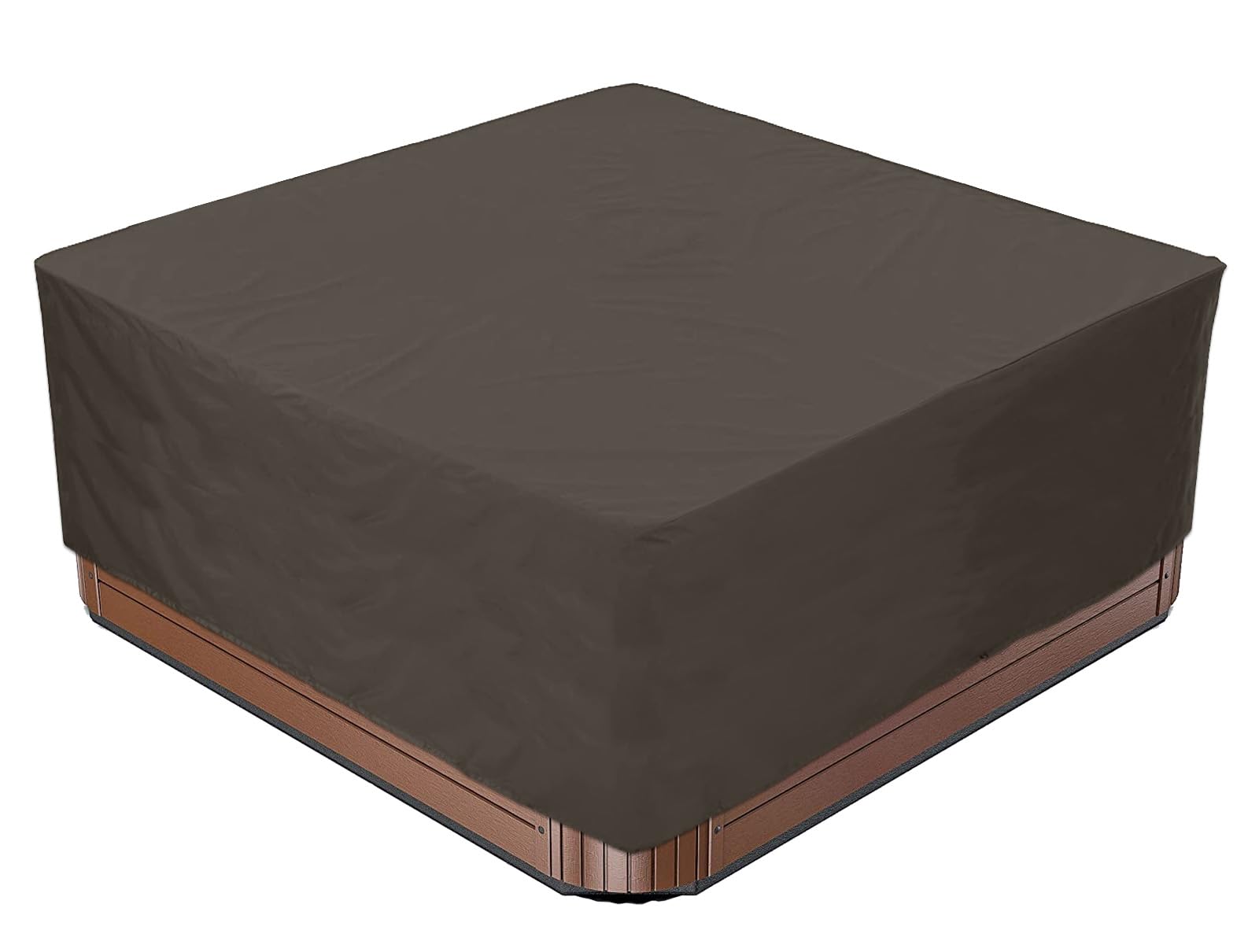 BaCover Square Hot Tub Cover, 210D Oxford Waterproof Dustproof SPA Cover Protector Outdoor Furniture Covers for Hot Tub,Coffee,231x231x90cm