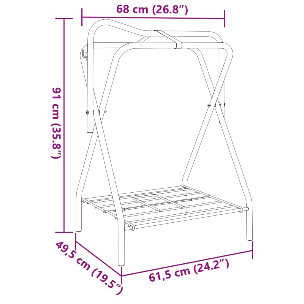 vidaXL Soporte de Montura Plegable de pie Independiente Hierro Negro, Soporte para Silla de Montar, Soporte para Montura, Soporte para Silla de Montar portátil