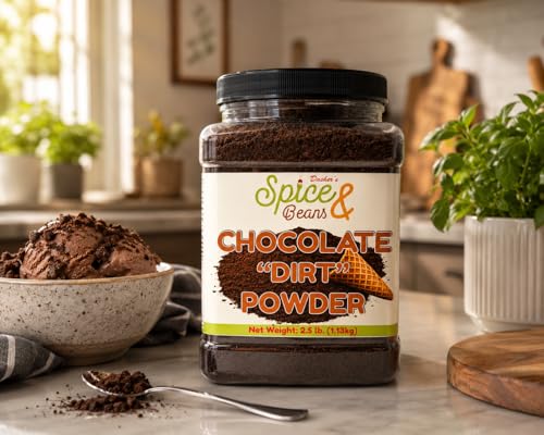 Image of Chocolate Cookie inchDirt inch Powder 2.5 lb | Chocolate Cookie Crumb Dessert Topping | Ice Cream, Dirt Cups, Cakes, Cupcakes & Dessert Decorations | Bulk Resealable Container | Dasher's Spice & Beans