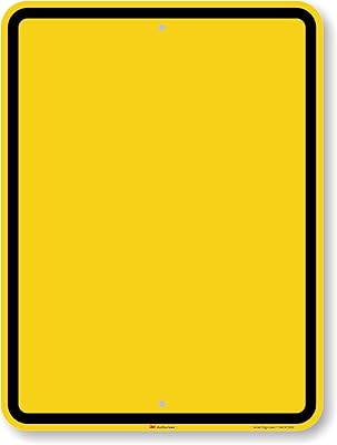 SmartSign 24 x 18 inch Blank Metal Sign with Border, 80 mil Aluminum, 3M Laminated Engineer Grade Reflective Material, Black and Yellow
