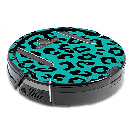 Image of MightySkins Skin Compatible with Shark Ion Robot R85 Vacuum Minimum Coverage - Teal Leopard | Protective, Durable, and Unique Vinyl wrap Cover | Easy to Apply, Remove | Made in The USA