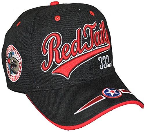 BBG Authentic Tuskegee Airmen RED Tails Hat 332ND AIR Force Black History Cap