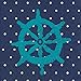 Boston International 20 Count Yacht Club 3-Ply Paper Cocktail Napkins, Dark Blue Ship Wheel