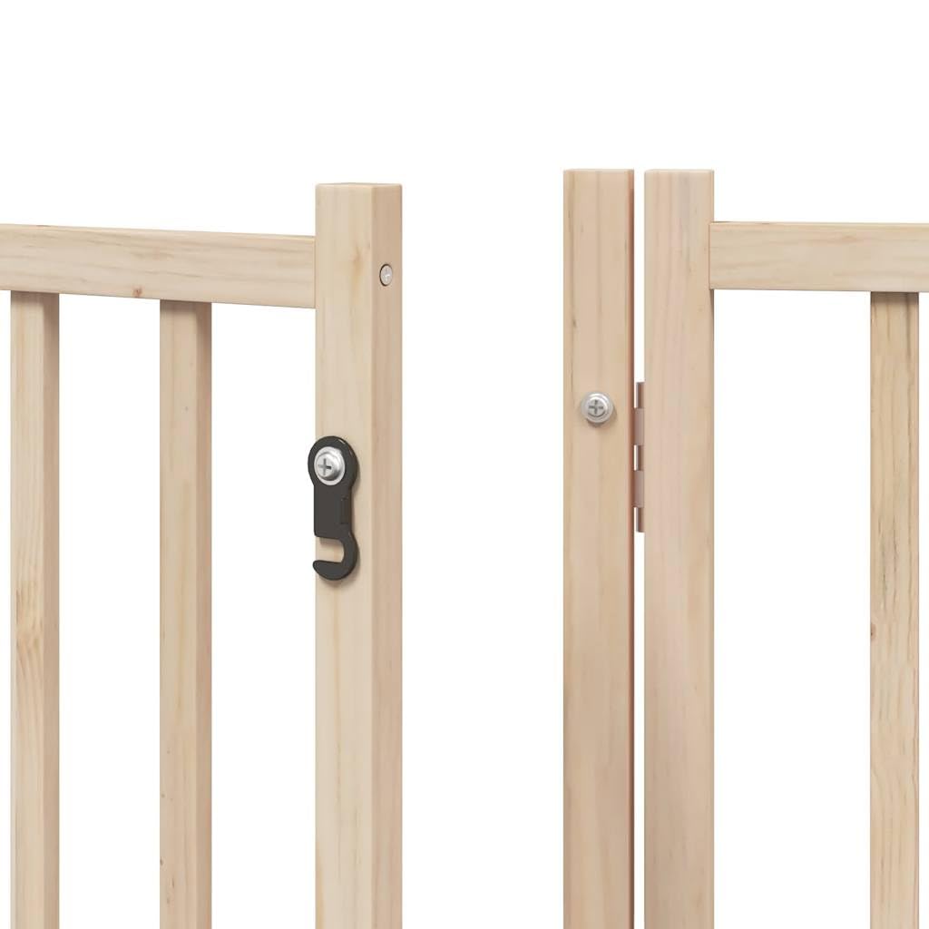 Homgoday Barrera para Perros,Barrera de Seguridad para Perros Mascotas,Valla Perros Interior Puerta para Perros Plegable 8 Paneles Madera de álamo 640 cm
