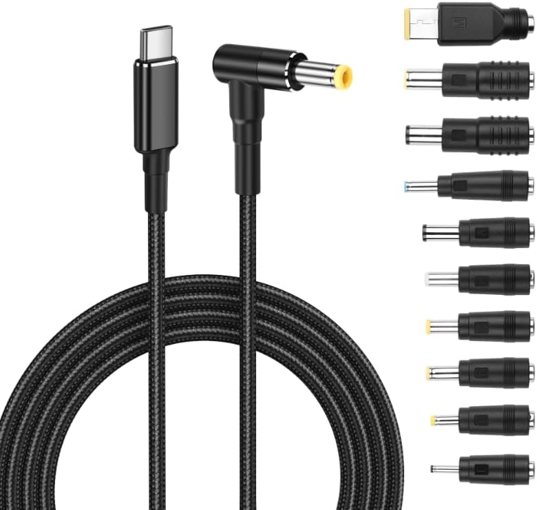 PNGKNYOCN 100W USB C to DC 5.5x2.5mm Charger Cable with 10 ...