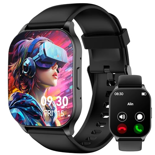 anyloop Smart Watch for Men Women, 1.96" AMOLED Display, Fitness Watch(Answer/Make Call) with Heart Rate Sleep SpO2 Monitor,IP68 Waterproof Activity Trackers and Smartwatches for iOS and Android