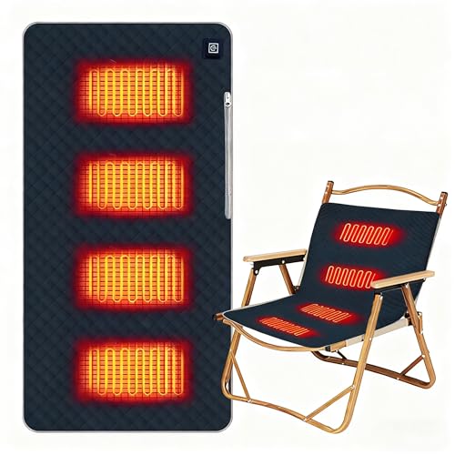 Beheiztes Sitzkissen, 45 x 90 cm Stadion Sitzkissen Beheizt mit 3 Heizstufen, Elektrisch Beheizbare Heizkissen Wärmekissen, USB Beheiztes Heizkissen für Stadion Ausflug Camping Bürostuhl Sofa
