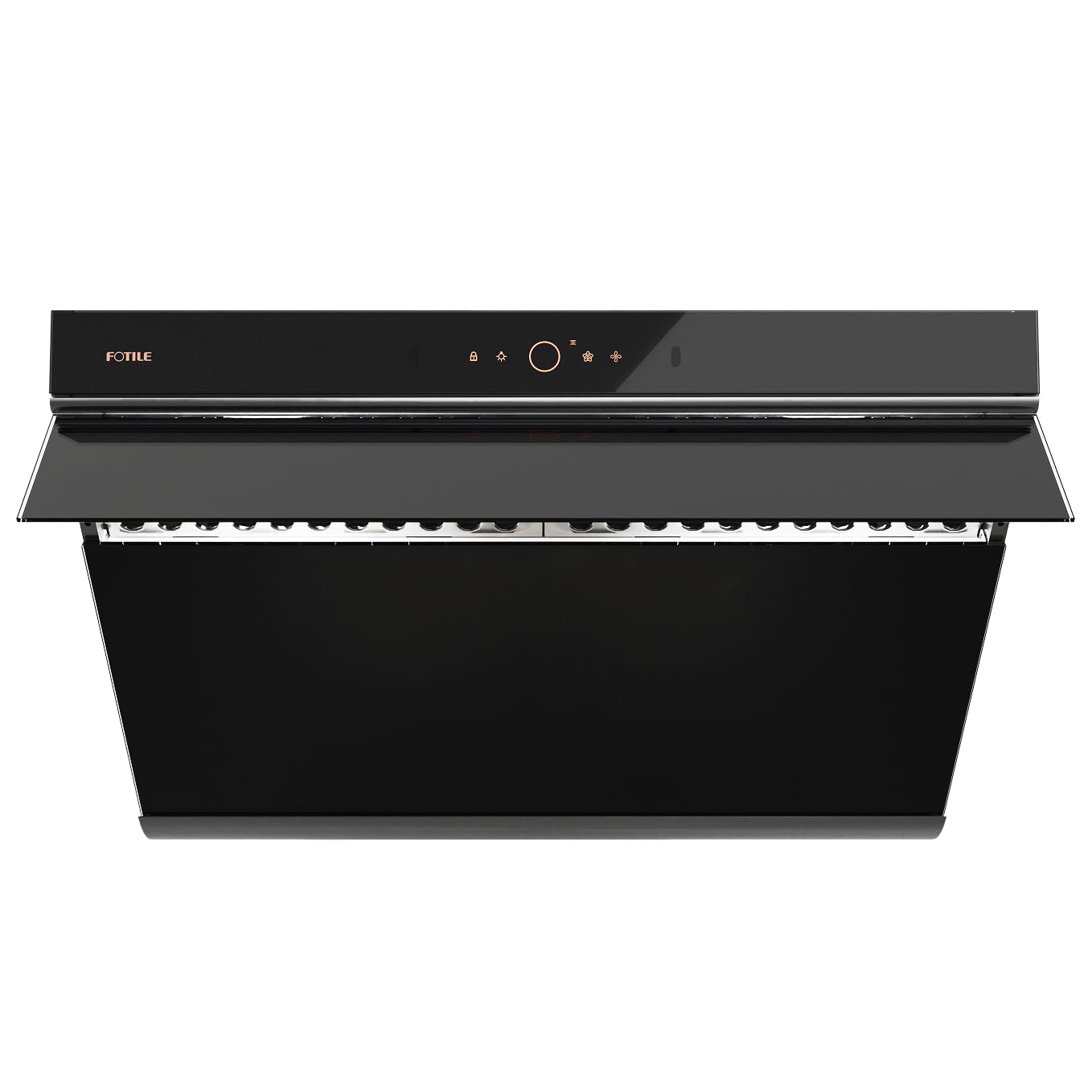 fotile jqg7507 under cabinet or wall mount kitchen range hood 1100 cfm 4 speed level with led lights, fingerprint resistance and motion control