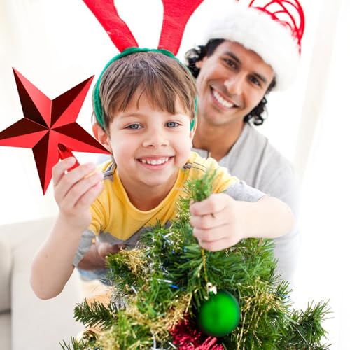 SULOLI Christmas Tree Star Red,Red Christmas Tree Topper for Xmas Tree Star Topper - Image 6