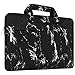 MOSISO Laptop Shoulder Bag Compatible with MacBook Pro/Air 13 inch, 13-13.3 inch Notebook Computer, Marble Pattern Carrying Briefcase Sleeve Case, Black