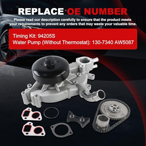 Autodevil Timing Chain Kit Water Pump 4.8L 5.3L 6.0L Fit for Tahoe 2004-2006 Escalade 2005-2006 for Yukon-Auto 04-05 for H2 Express Savana Suburban 1500 2500 3500 Car Engine Time Replacement Parts by Autodevil - Image 2