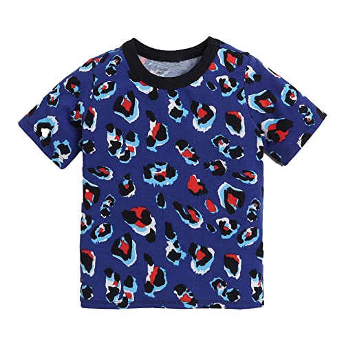 Image of Hopscotch Baby Boys Cotton Short-Sleeve All-Over Print Tee in Blue Color