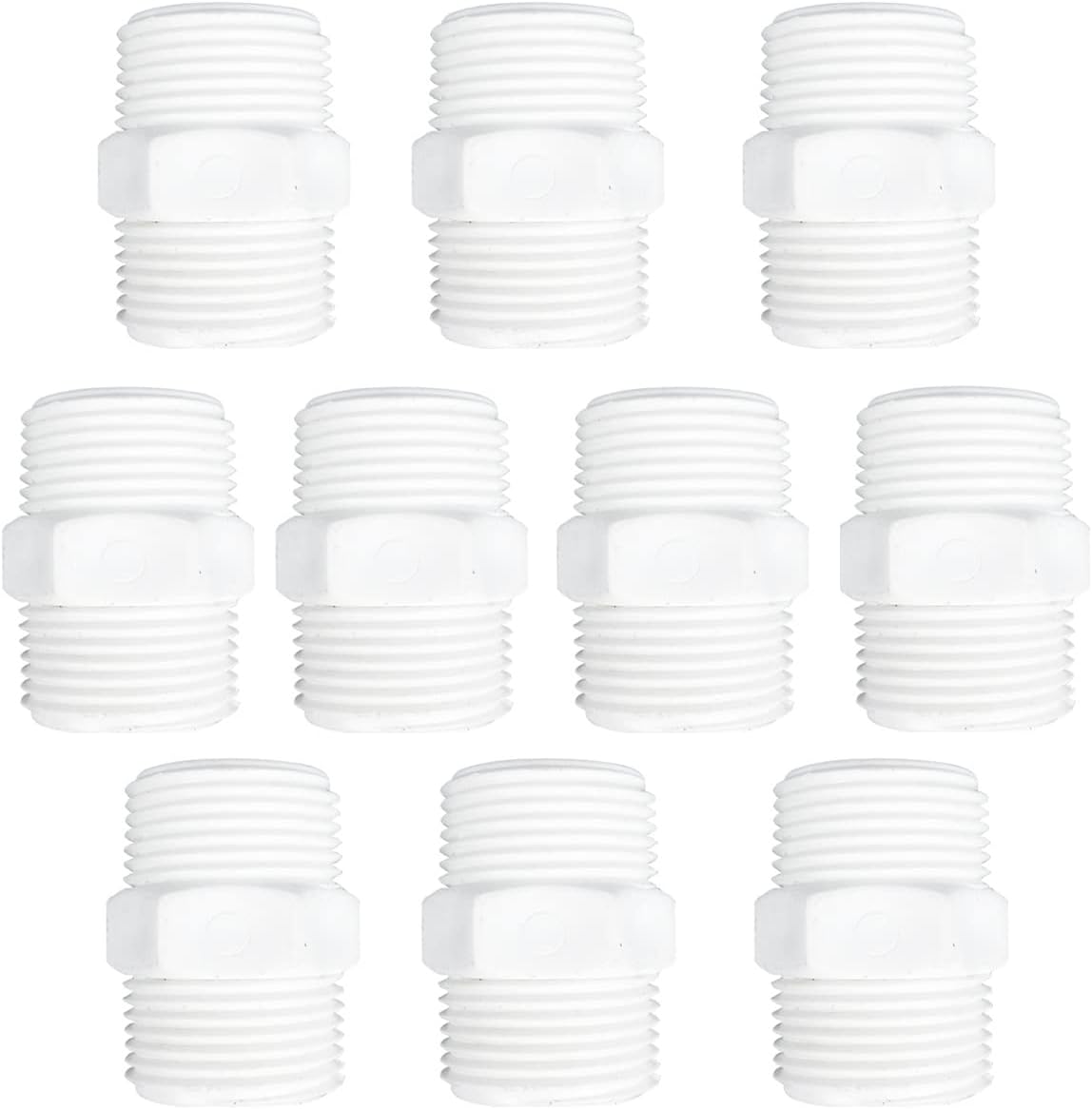 Faucet Adapter Fitting Connections Parts for Water Filters/Reverse Osmosis RO Systems(3/4 NPT Male x 1/2 Male,10 Pack)